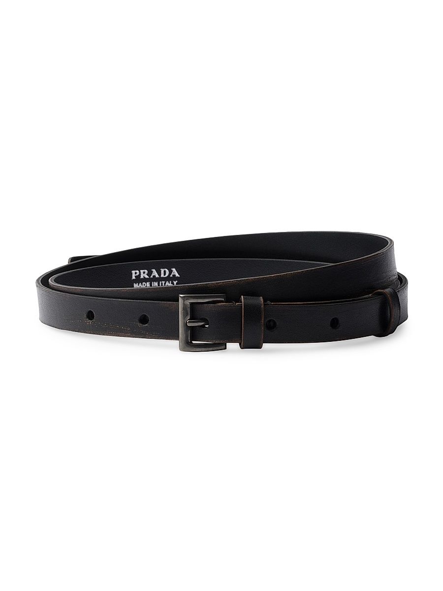 Men's Leather Belt - Black - Size 40