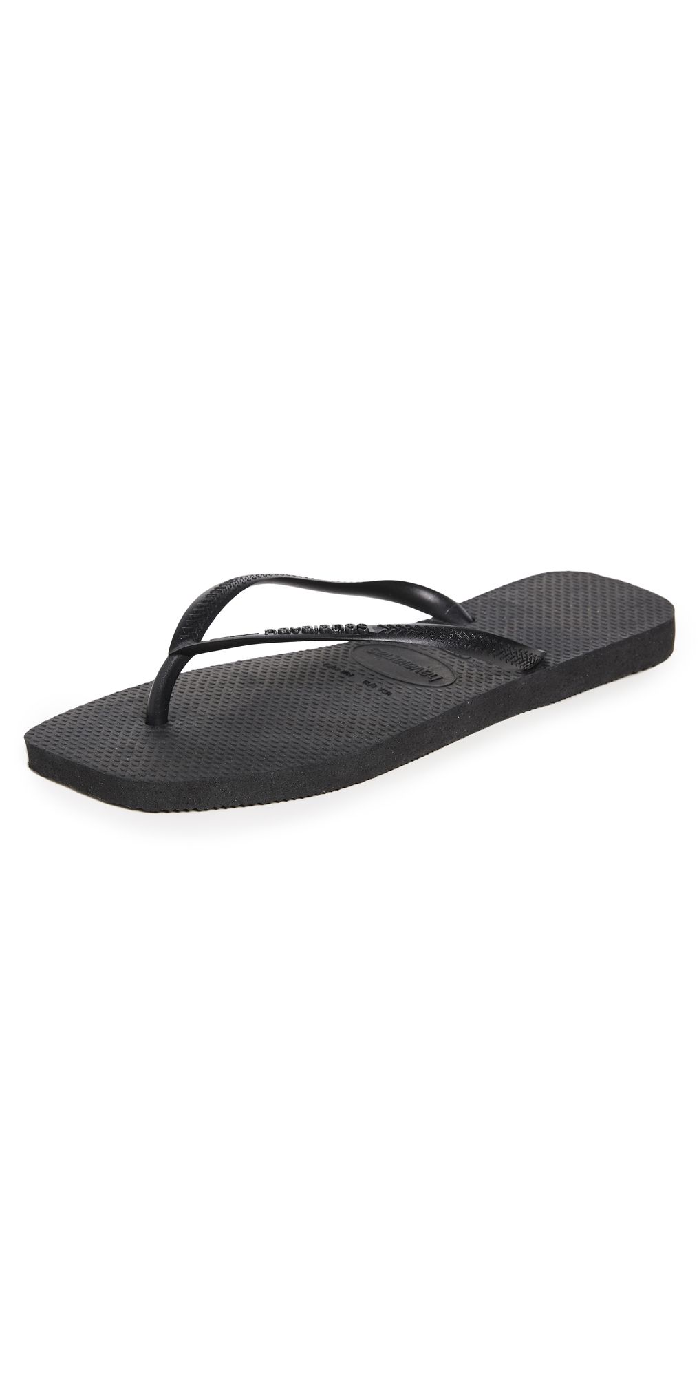 Havaianas Slim Square Solid Flip Flops Black 9/10