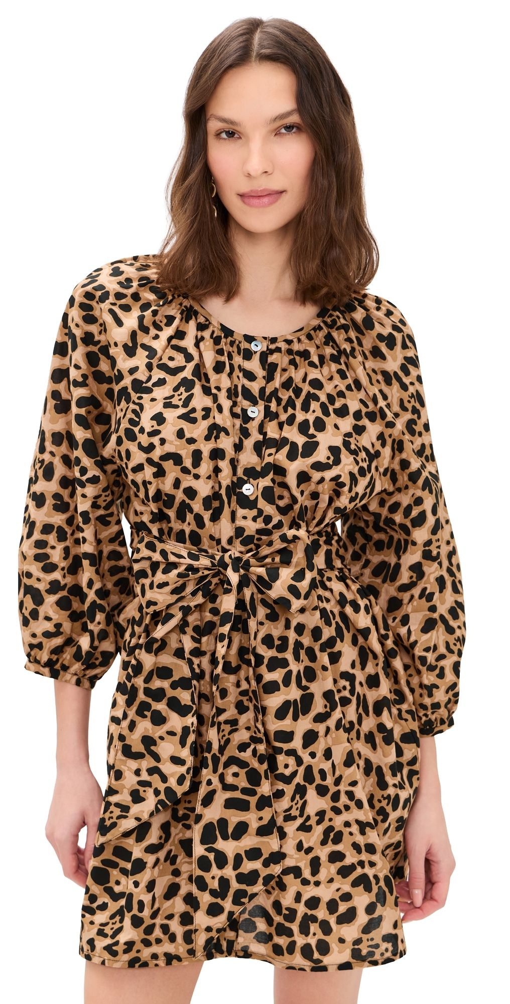 Natalie Martin Collection Alex Short Dress Leopard Cotton S