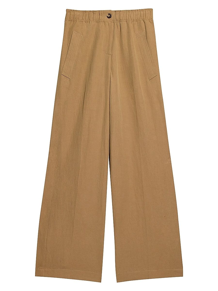 Women's Trench Cotton-Linen Pull-On Trousers - Trench - Size Large