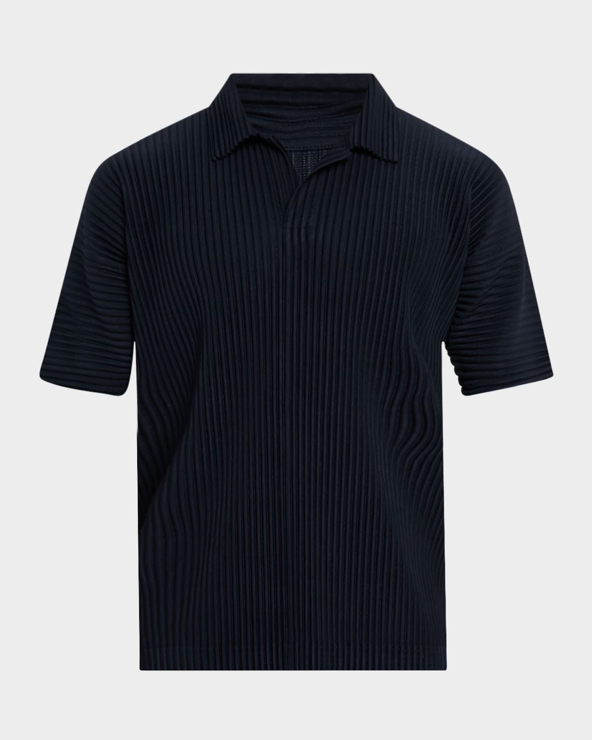 Men & apos;s Pleated Johnny Collar Polo Shirt