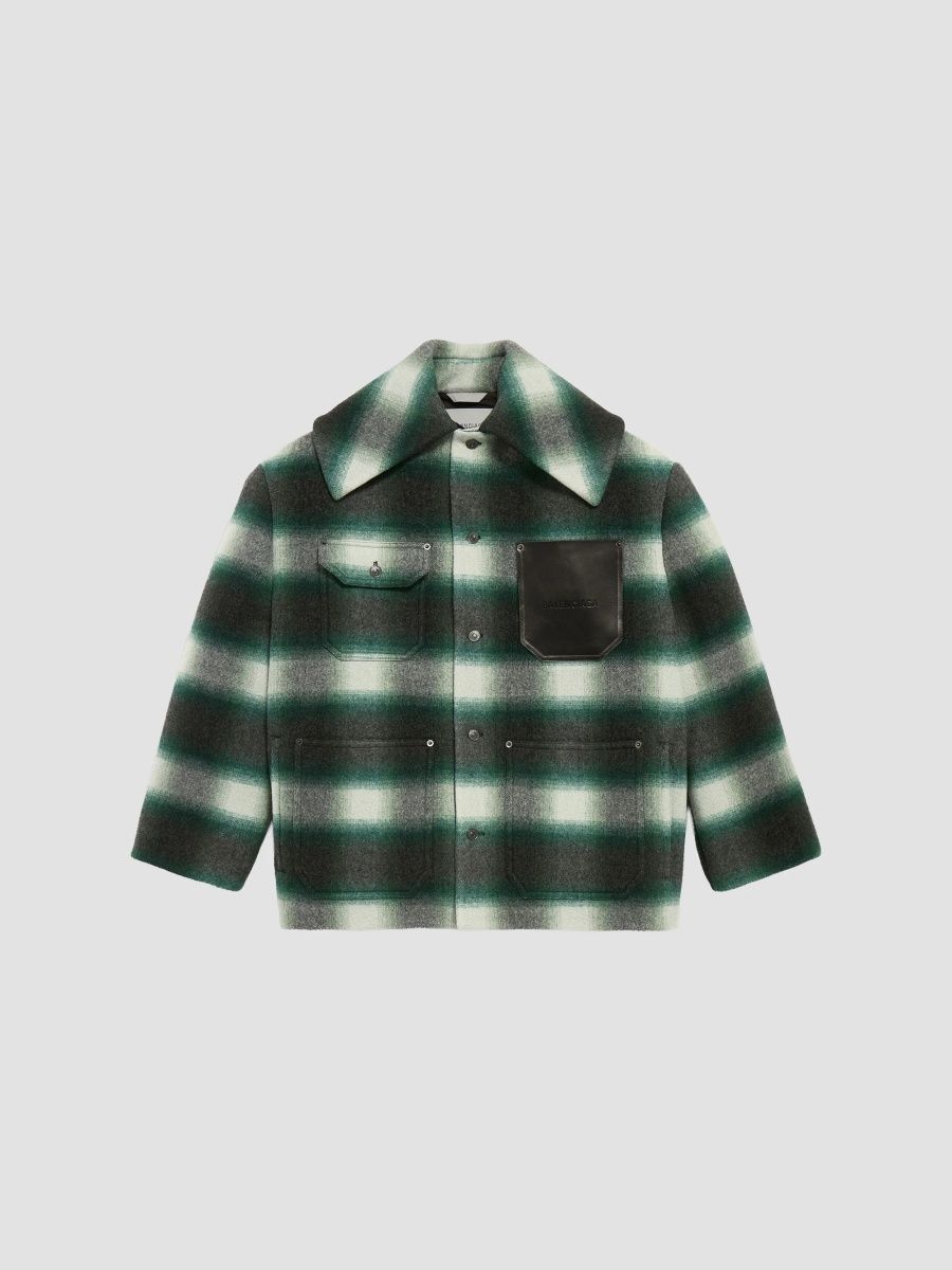 Balenciaga Men's Workwear Cocoon Outerwear Jacket - Dark Green Black - Size 36
