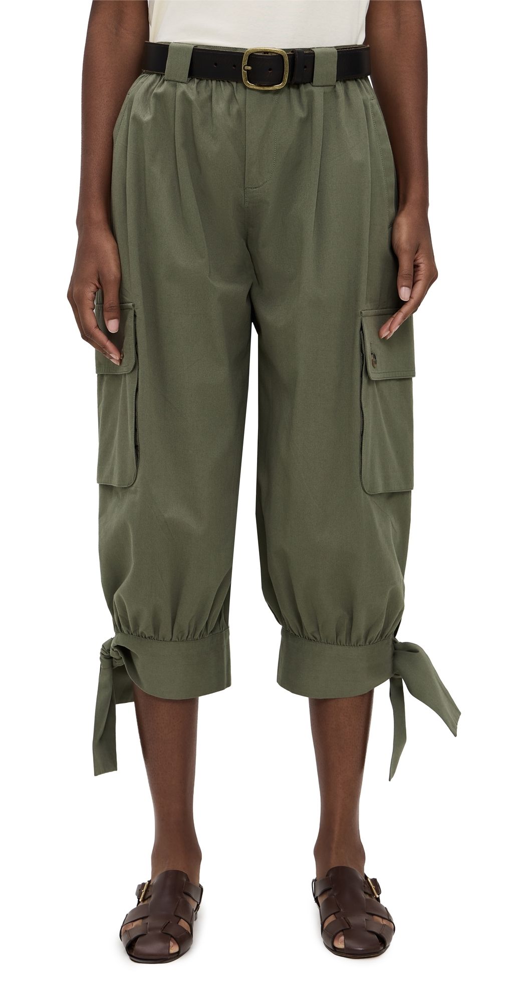 Sea Miles Workwear Belted Bubble Pants Army S