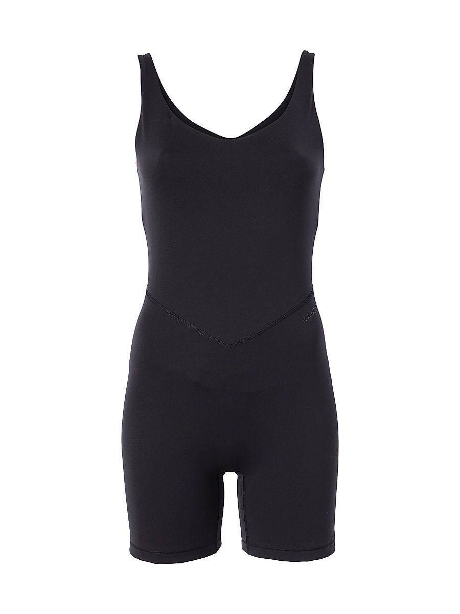 Women's V-Neck Tempo Stretch Playsuit - Black - Size Large