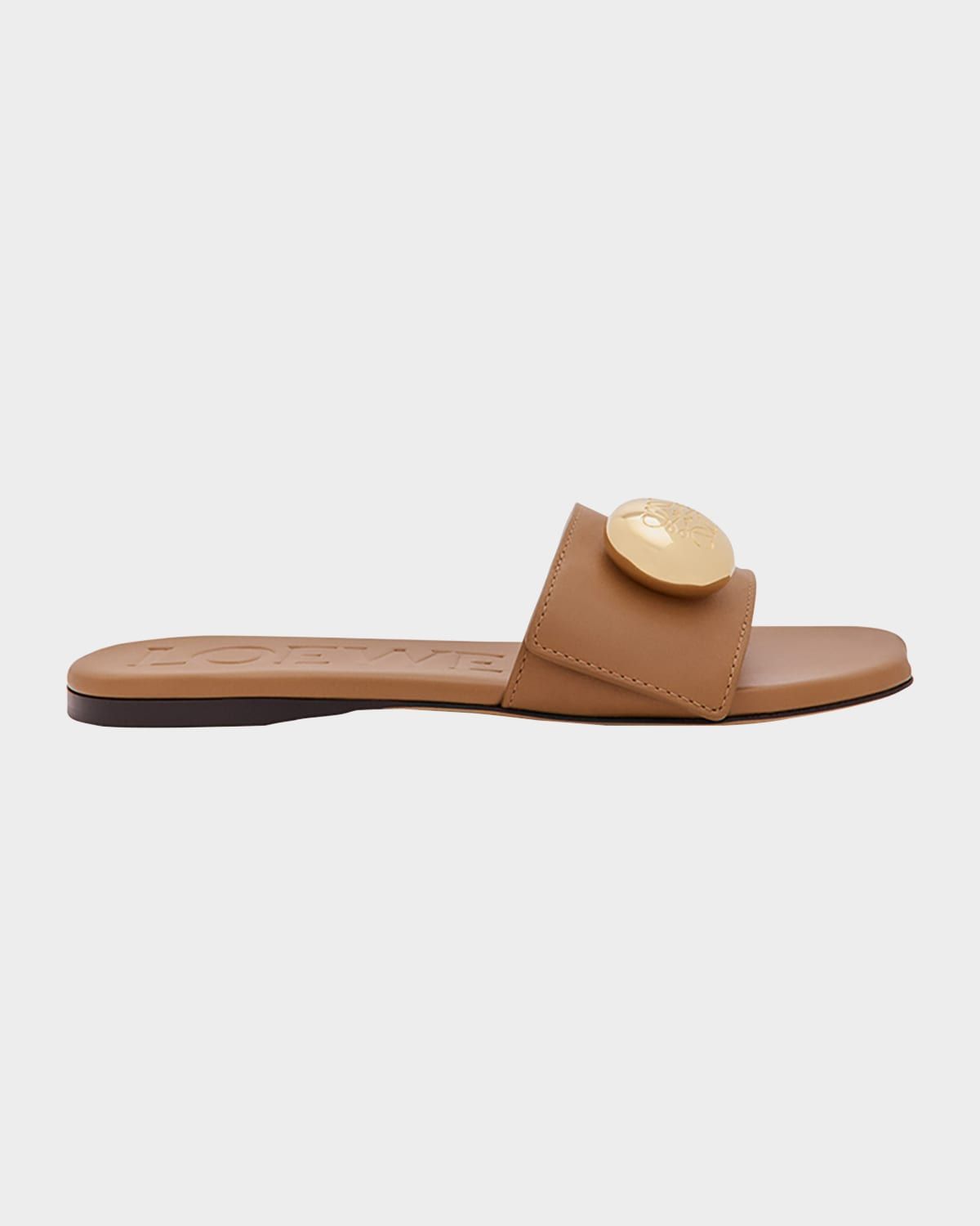 Pebble Leather Slide Sandals