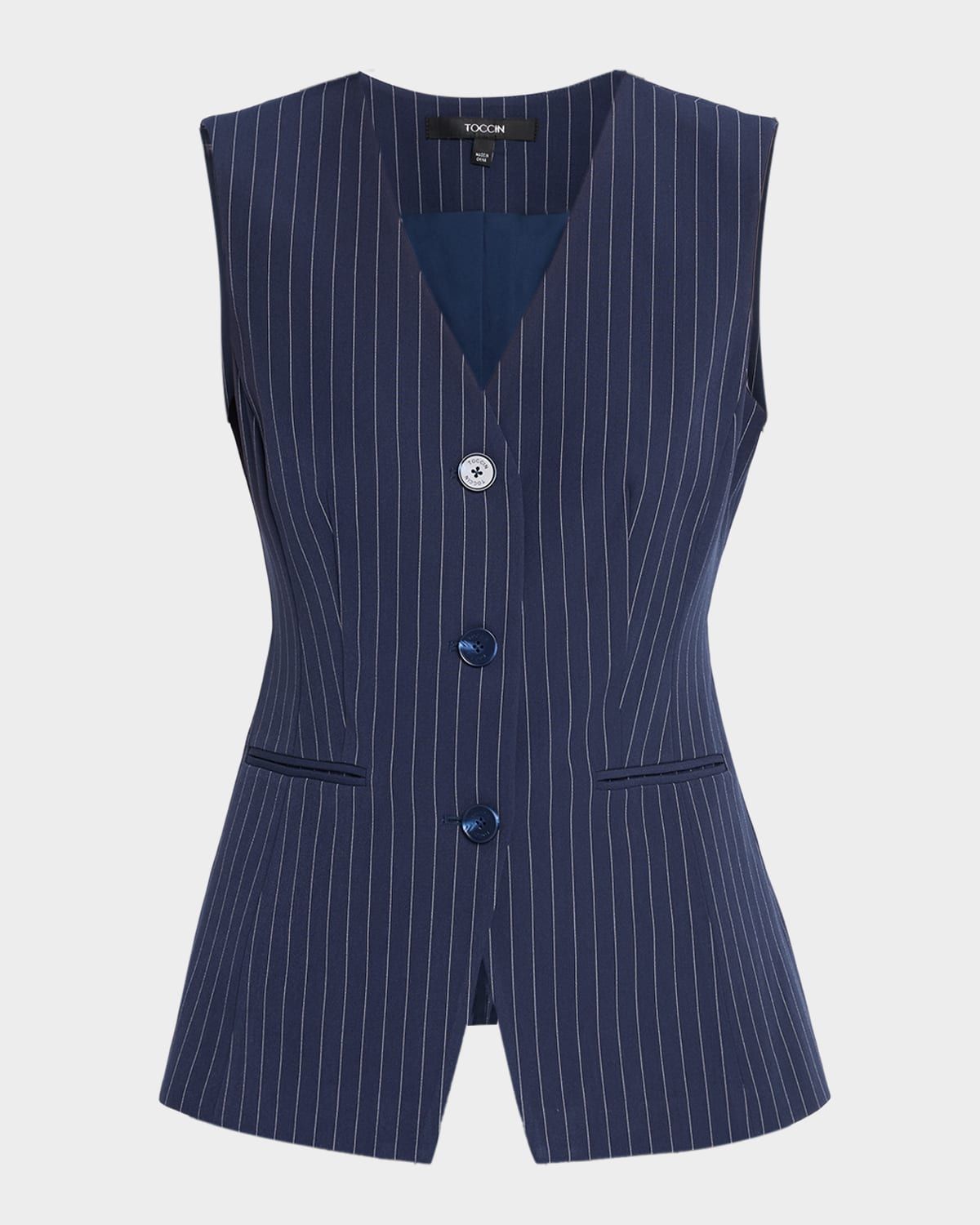 Tibbie Striped Cutaway Vest