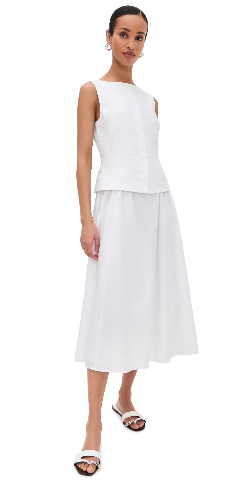 Theory Boat Neck Set Dress White 10