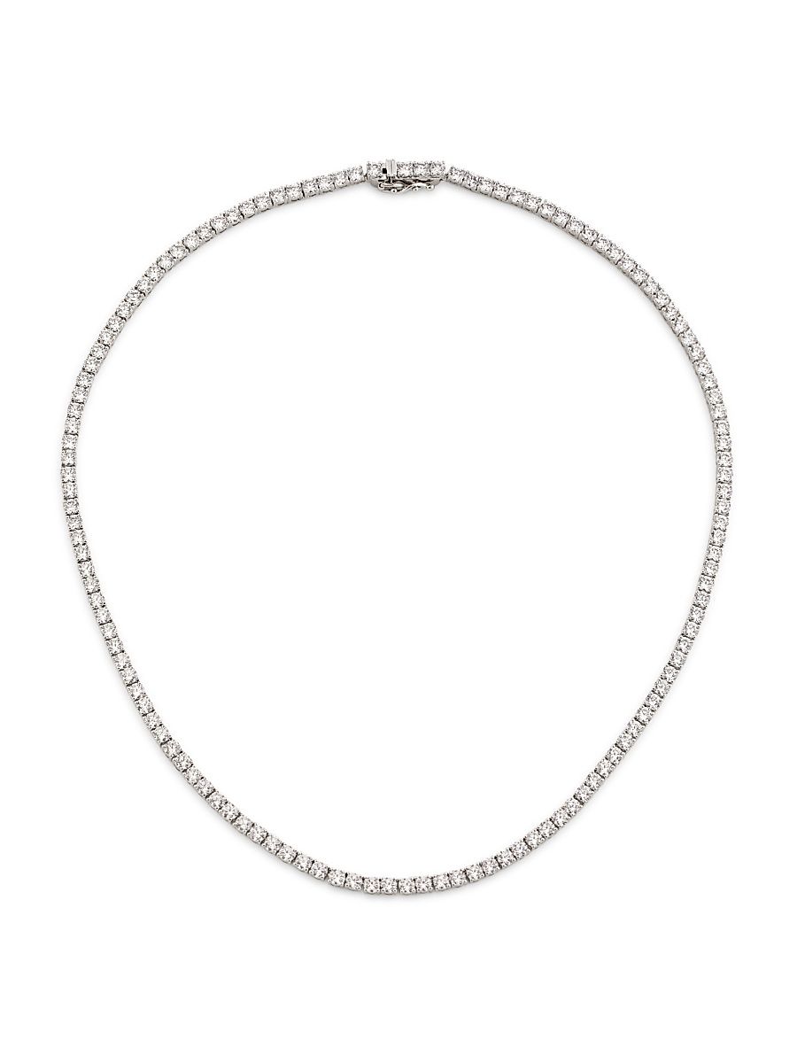 Women's Perfect Rhodium-Plated & Cubic Zirconia Tennis Necklace - Rhodium