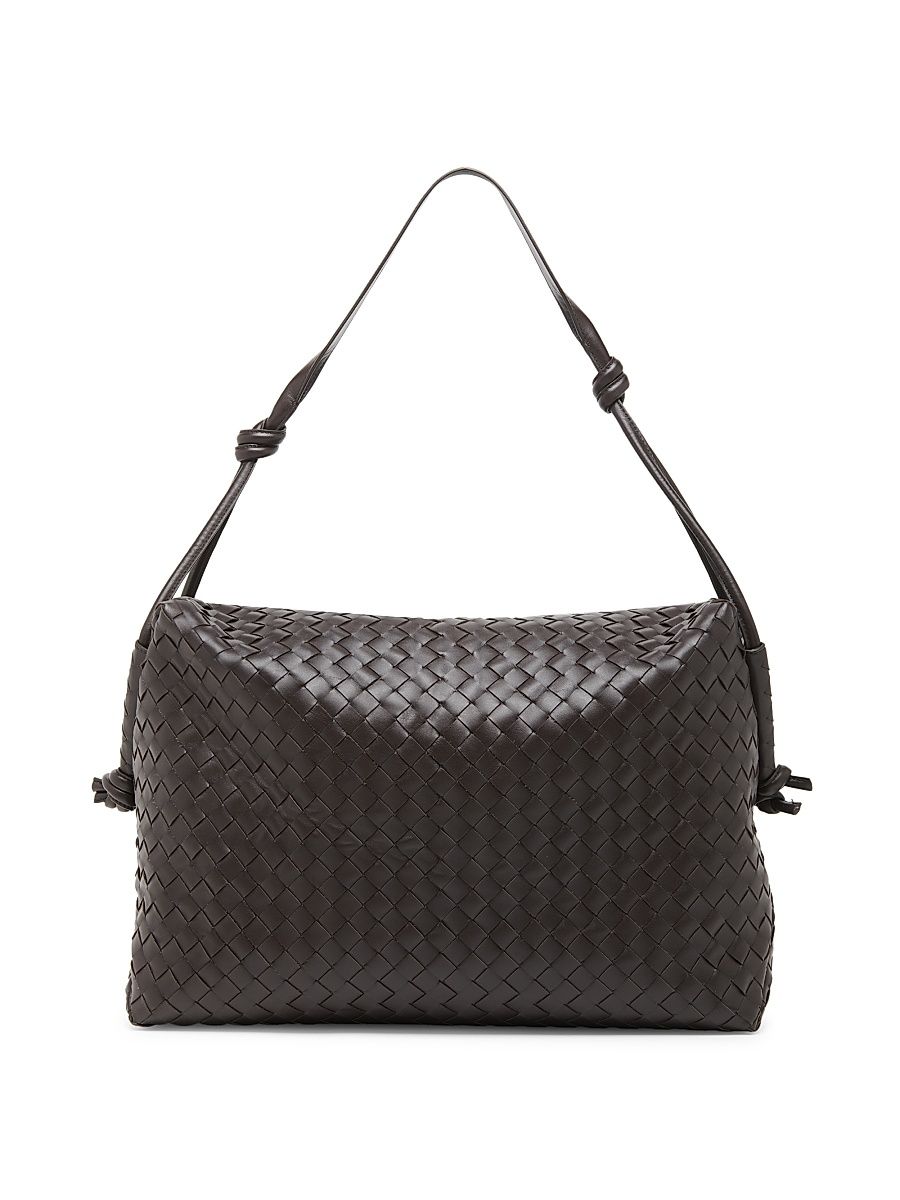 Men's Medium Loop Intrecciato Leather Weekender Bag - Fondant Brass