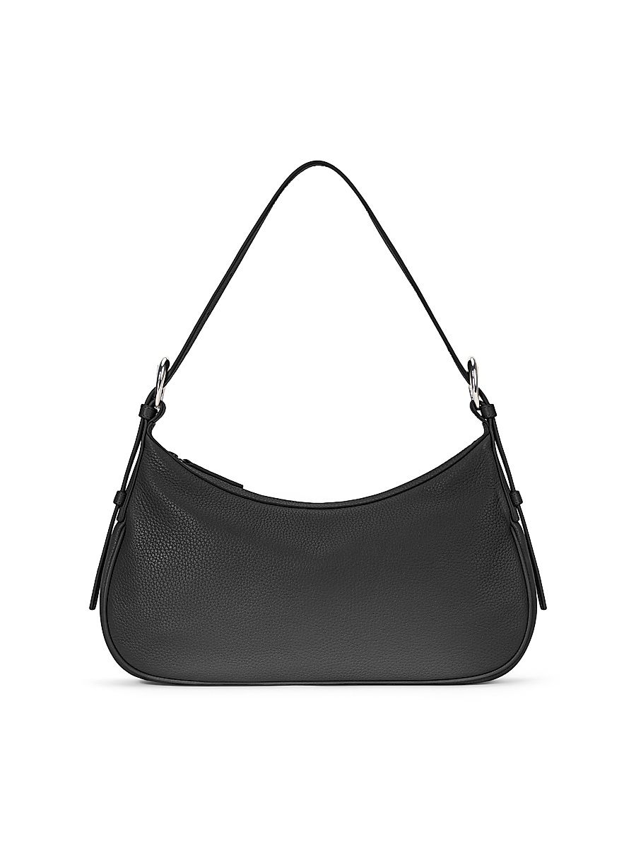 Women's Pine Leather Shoulder Bag - Black