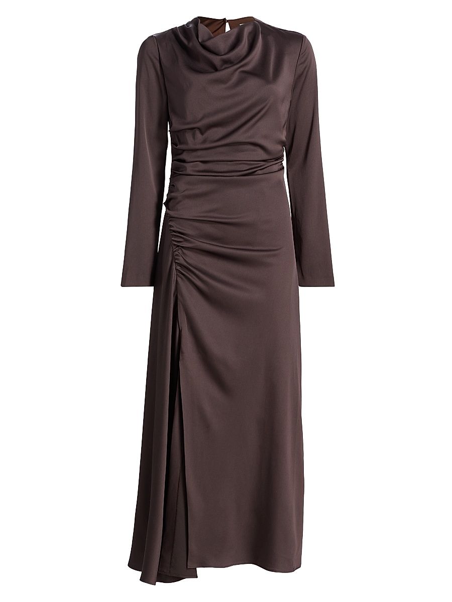 Women's Odessa Draped Midi-Dress - Chocolate - Size 4