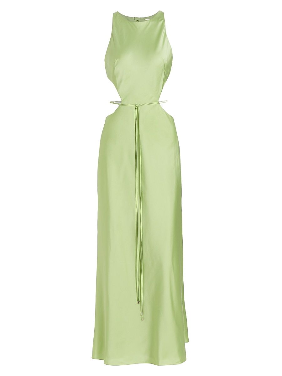Women's Lune Cut-Out Satin Maxi Dress - Willow - Size XL