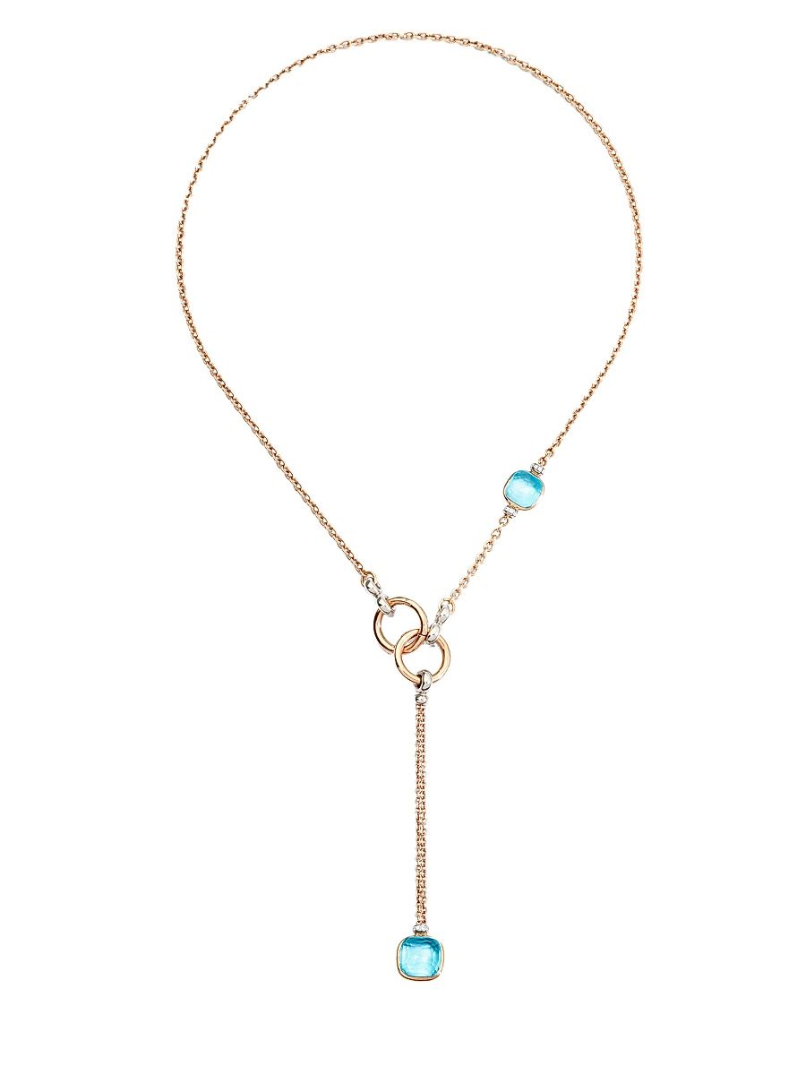 Women's Nudo Two-Tone 18K Gold & Topaz Necklace