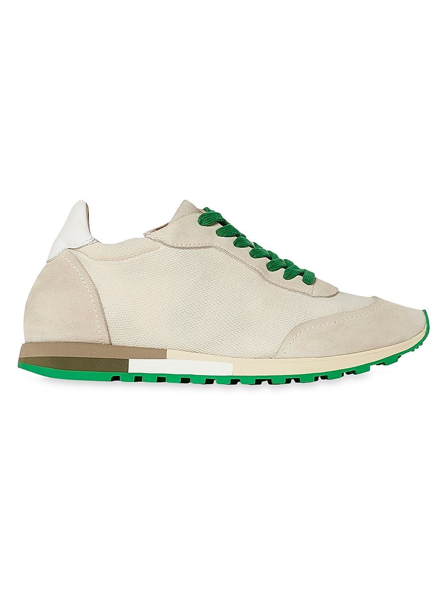 Women's Owen Suede & Mesh Runners - Ivory Green - Size 12