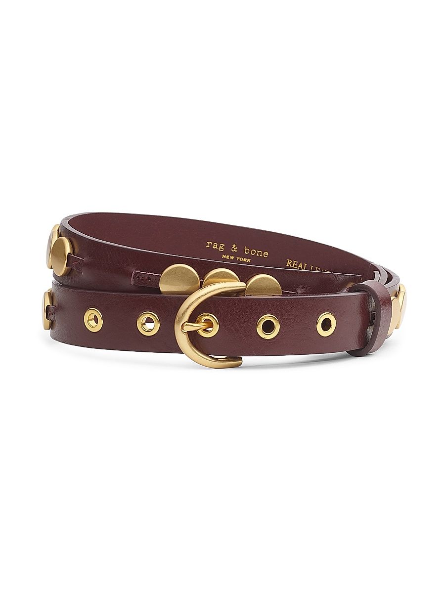 Women's Luna Embellished Belt - Deep Plum - Size Large