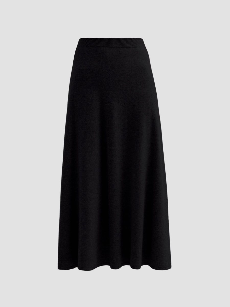 Fabiana Filippi Women's Platinum Virgin Wool-Blend Midi-Skirt - Nero - Size 14