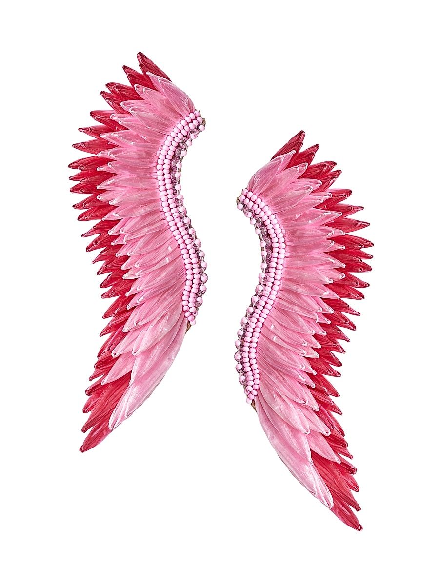 Women's Madeline Beaded Raffia Earrings - Pink Multi