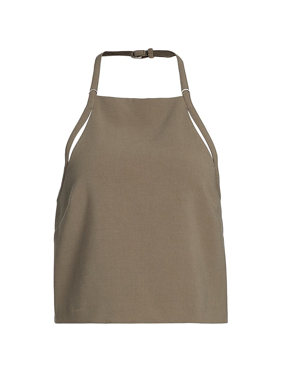 Women's Apron Halter Top - Oak Moss - Size 8