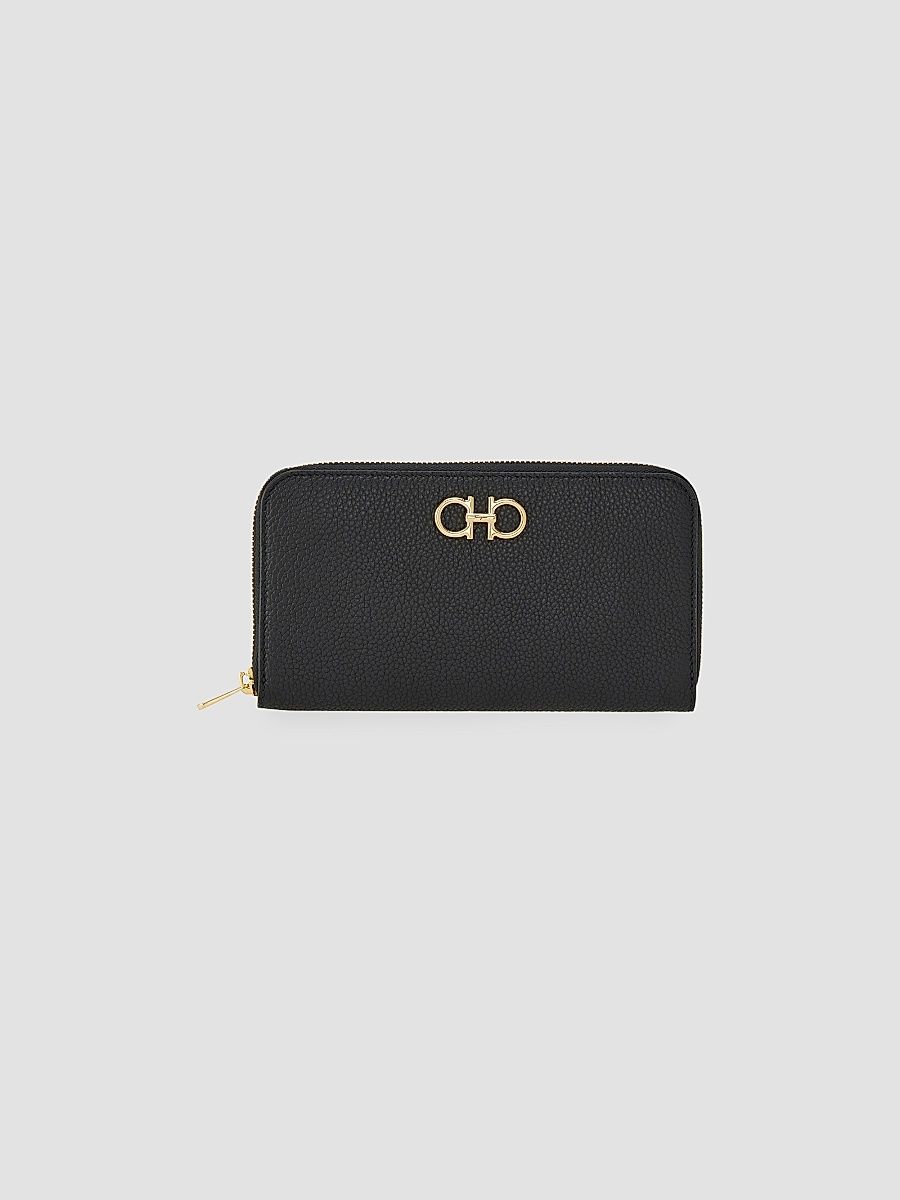 Women's Gancini Continental Leather Wallet - Nero