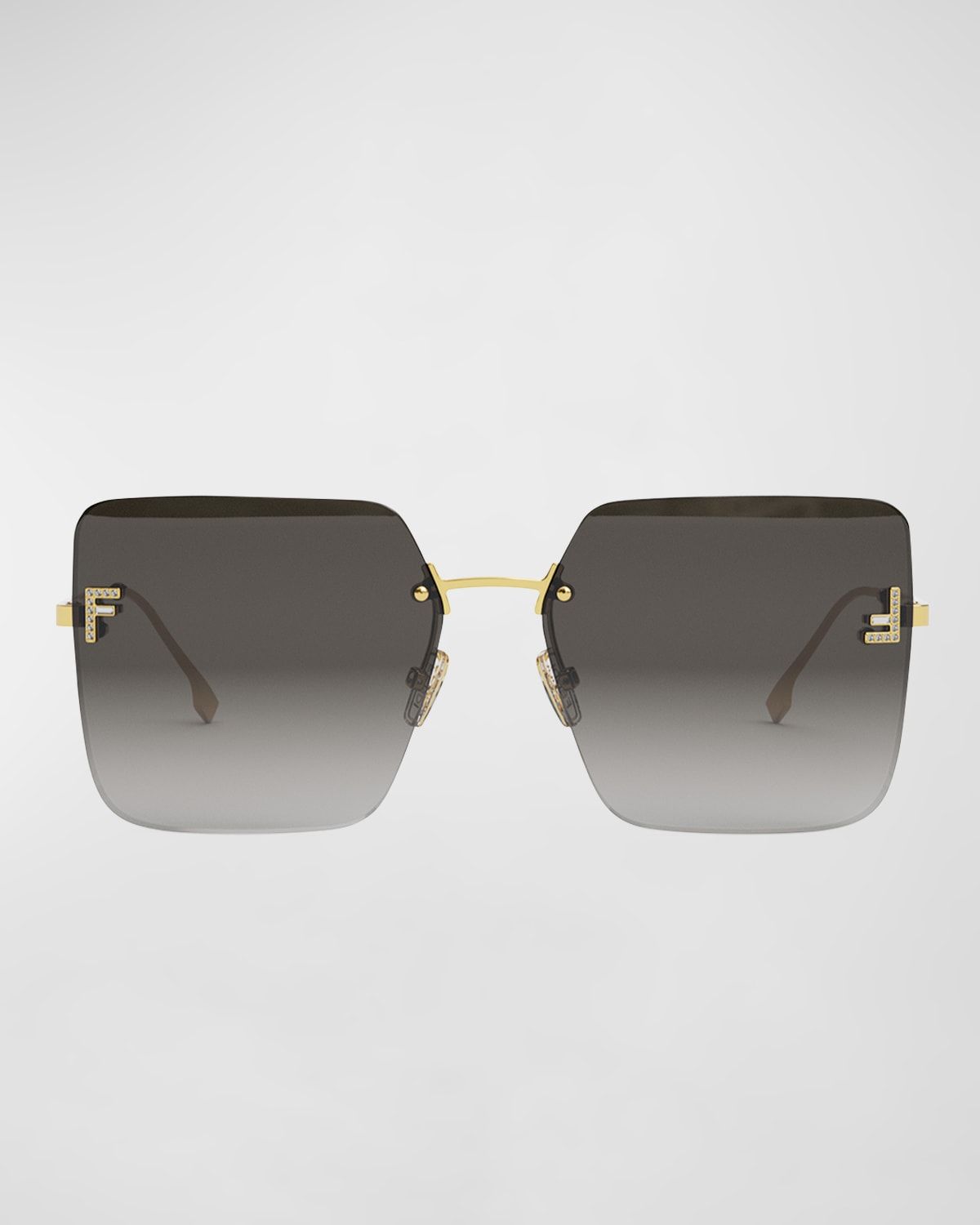 F Monogram Rimless Metal Butterfly Sunglasses