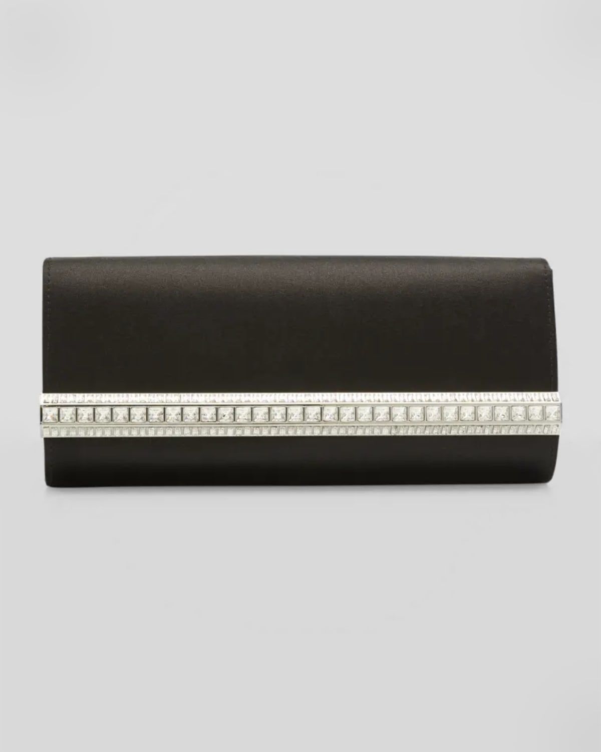 Perry Satin & Crystal Bar Clutch Bag
