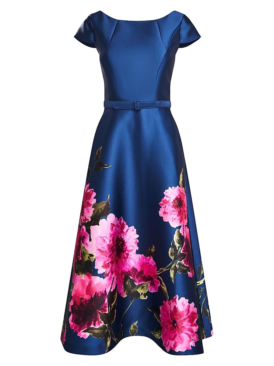 Women's Ina Peony Mikado Cocktail Dress - Dark Ink French Rose - Size 14
