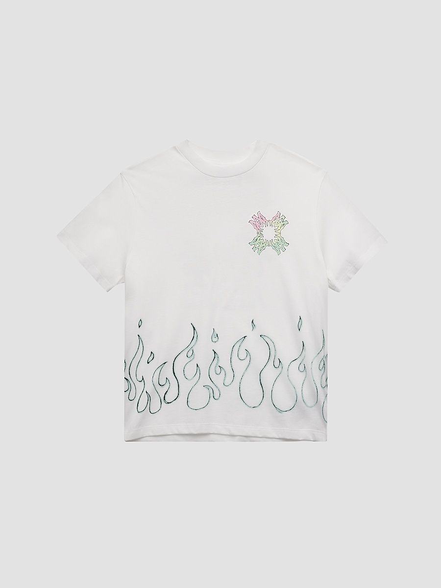 Little Kid's & Kid's Quad Flames T-Shirt - Ivory - Size 4