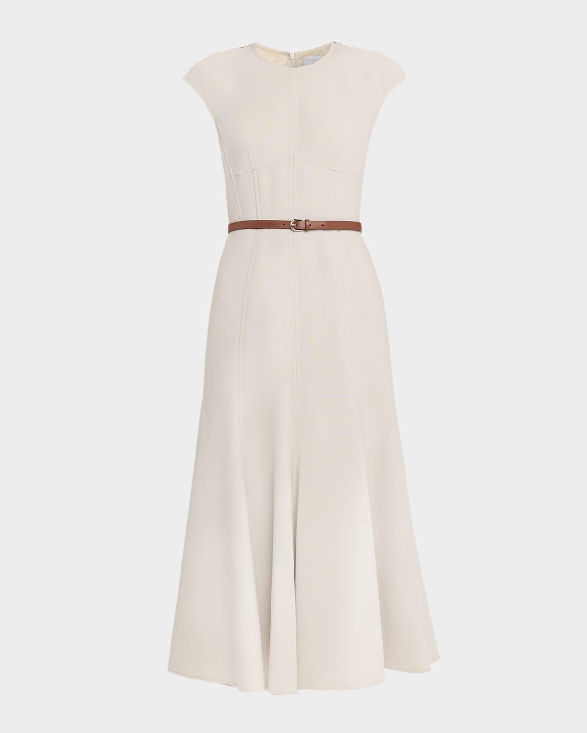 Crowther Cap-Sleeve Corset Midi Dress