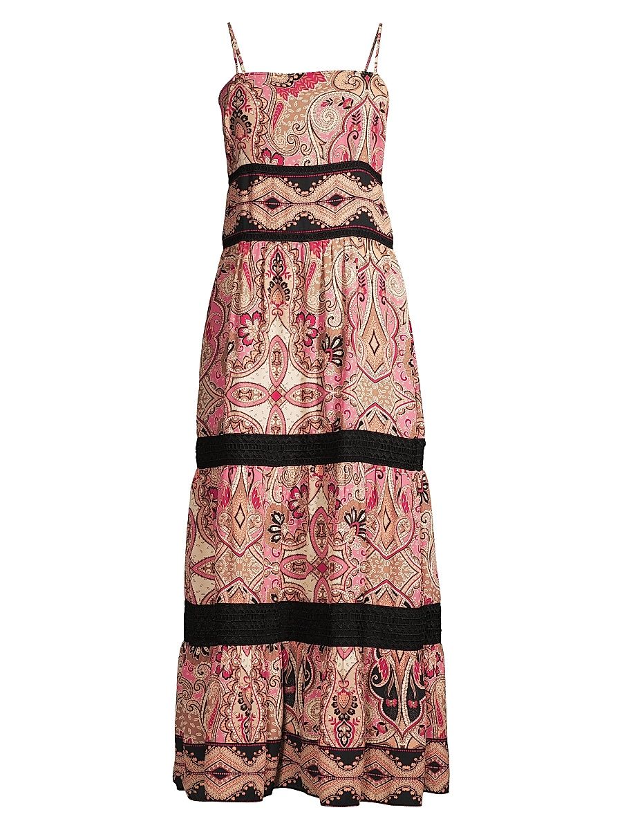 Women's Rustic Chic Georgette Paisley Maxi Dress - Size 4