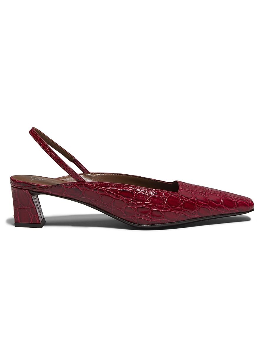 Women's Brenda 45MM Embossed Leather Slingbacks - Viper - Size 8