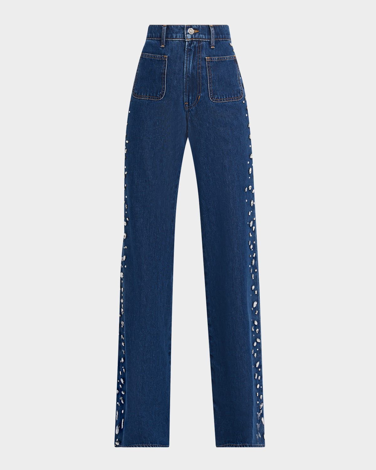Kasey Embellished Mid-Rise Jeans