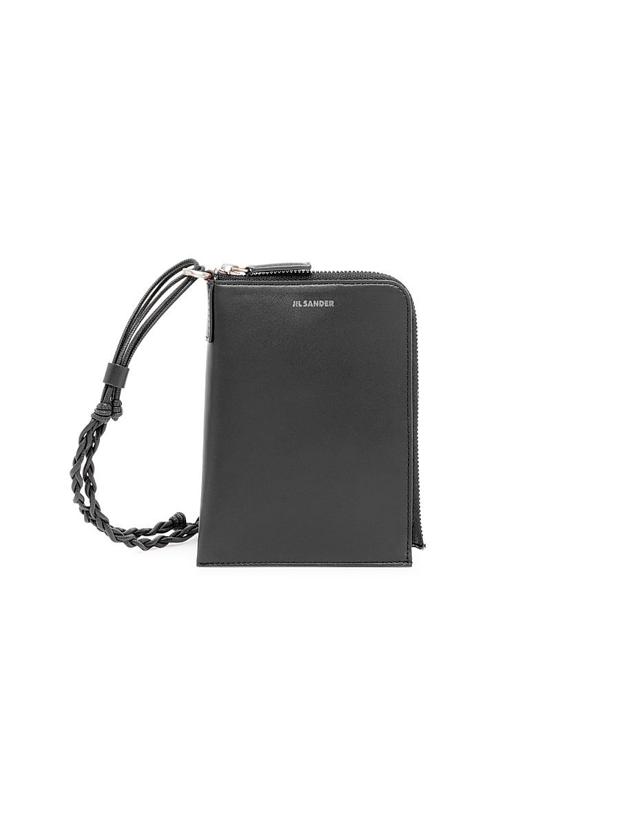 Men's Tangle Small Leather Passport Holder - Black