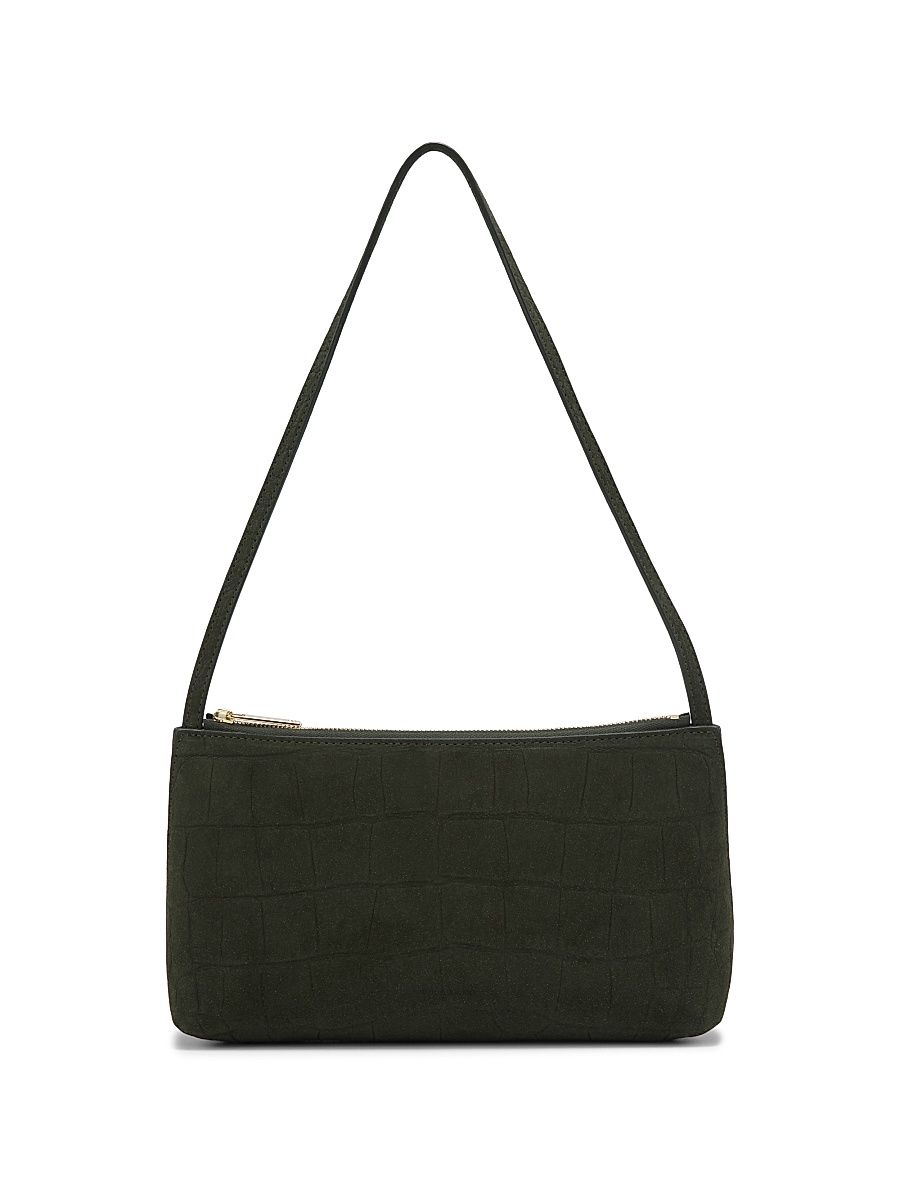 Women's Gaia Suede Croc-Embossed Shoulder Bag - Moss