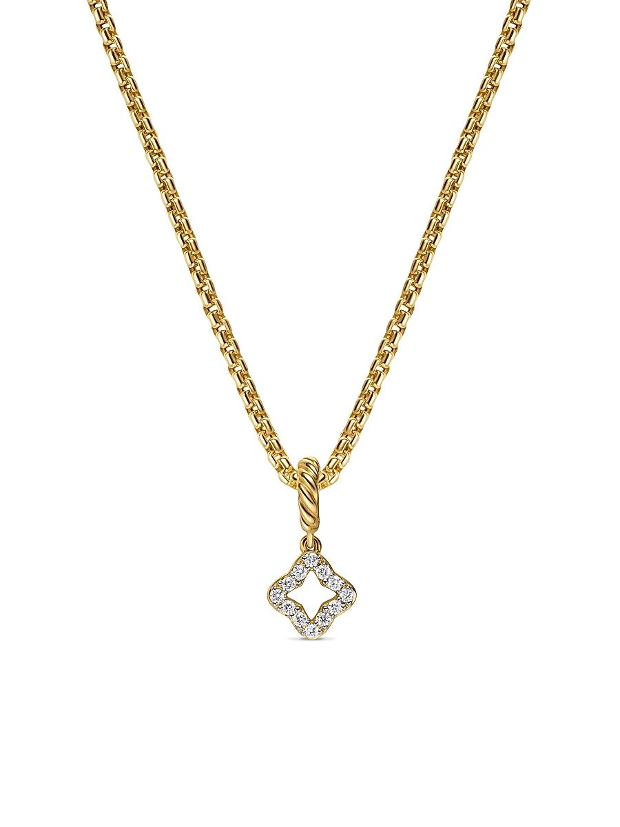 Women's Micro Pavé Quatrefoil Amulet in 18K Yellow Gold with Diamonds, 7.4MM - Diamond