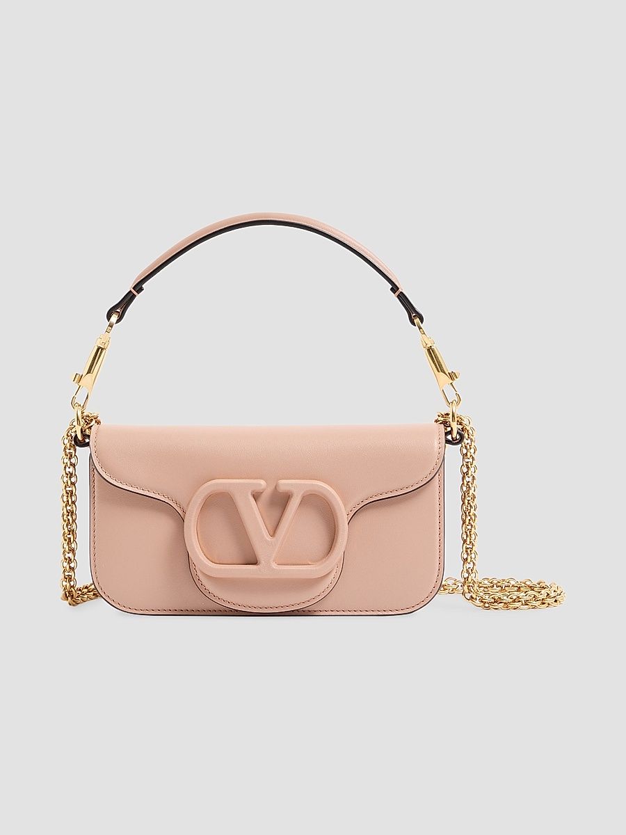 Women's Locò Small Shoulder Bag in Calfskin Leather - Rose Cannelle
