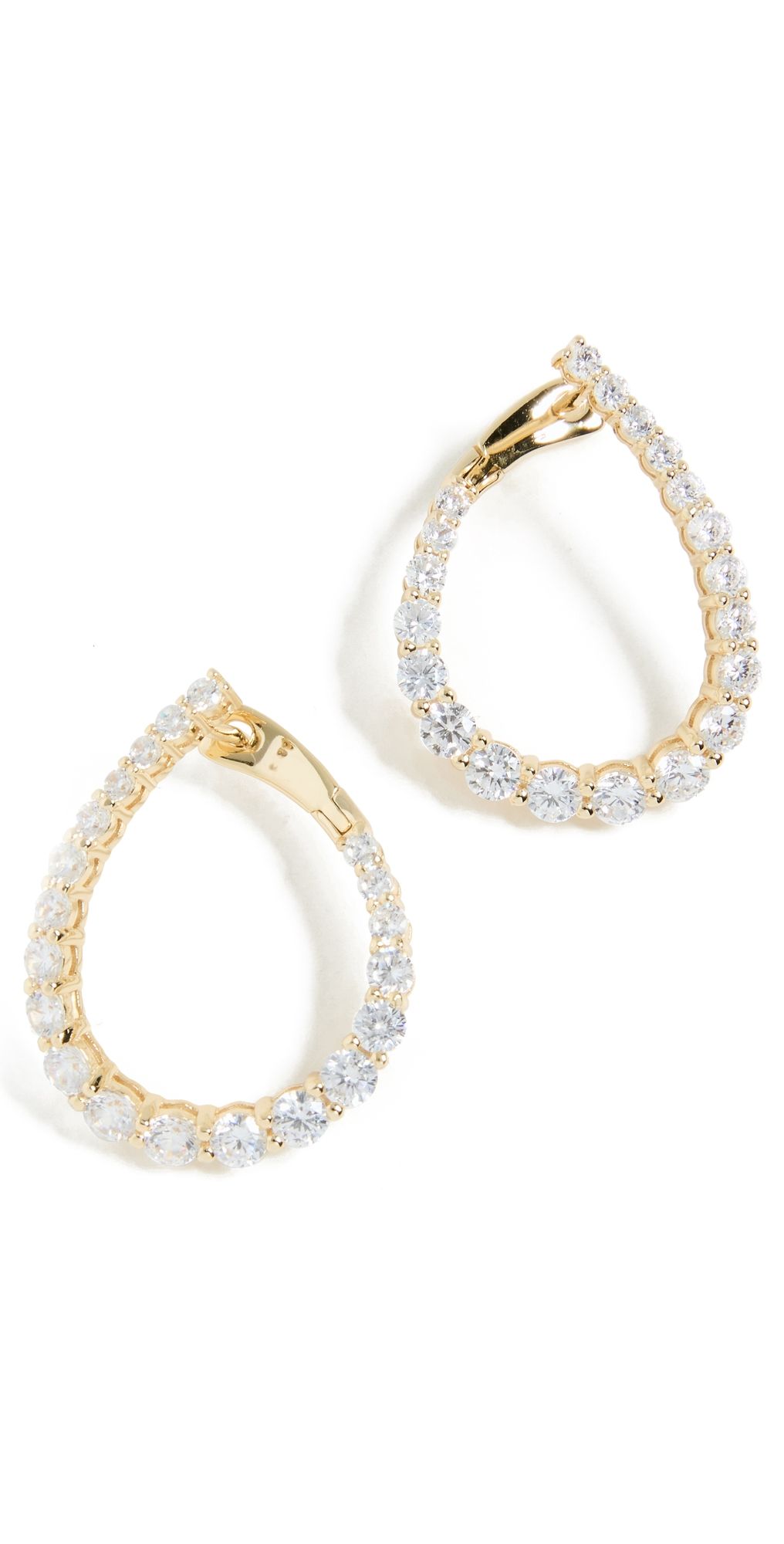 SHASHI Pave Twist Hoops Gold One Size