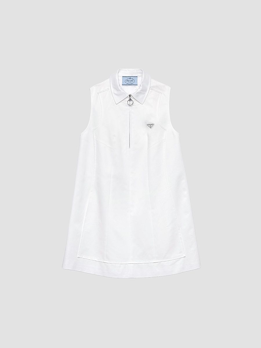 Women's Chino Zipper Mini-Dress - White - Size 8