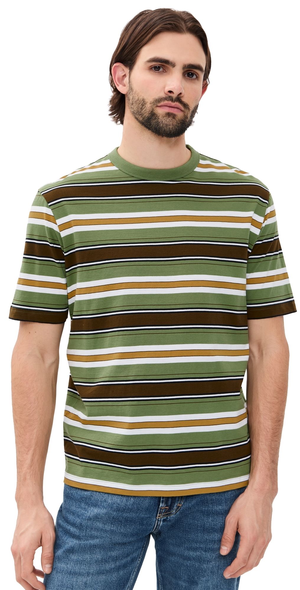 PS Paul Smith Casual Fit Striped Short Sleeve Tee Pea Green S