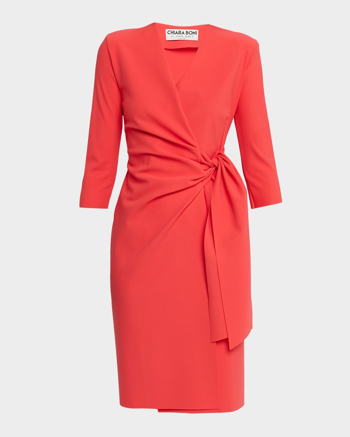 Bozena Draped Wrap-Front Dress