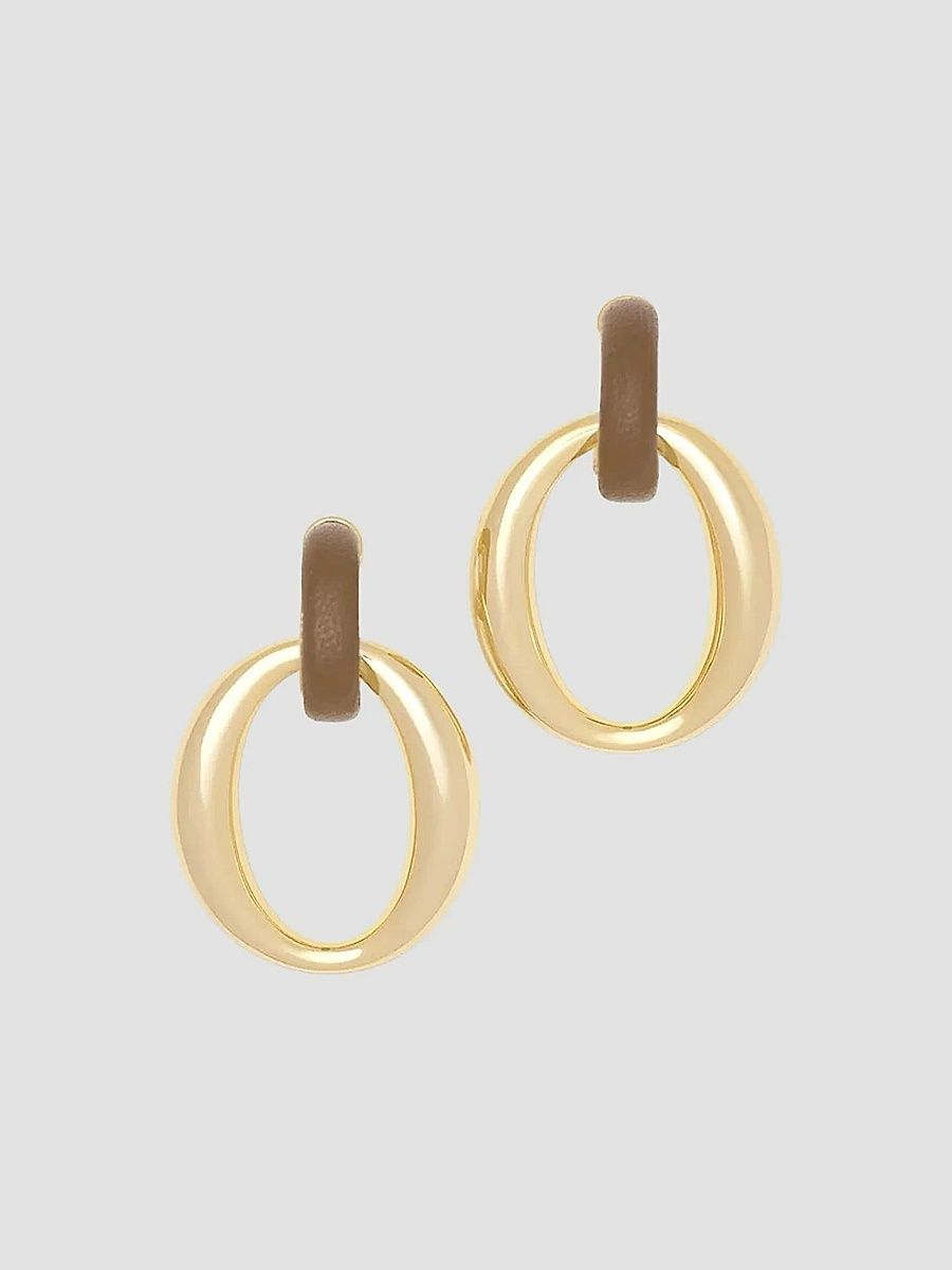 Ramy Brook Women's Elle Goldtone & Leather Drop Earrings - Gold