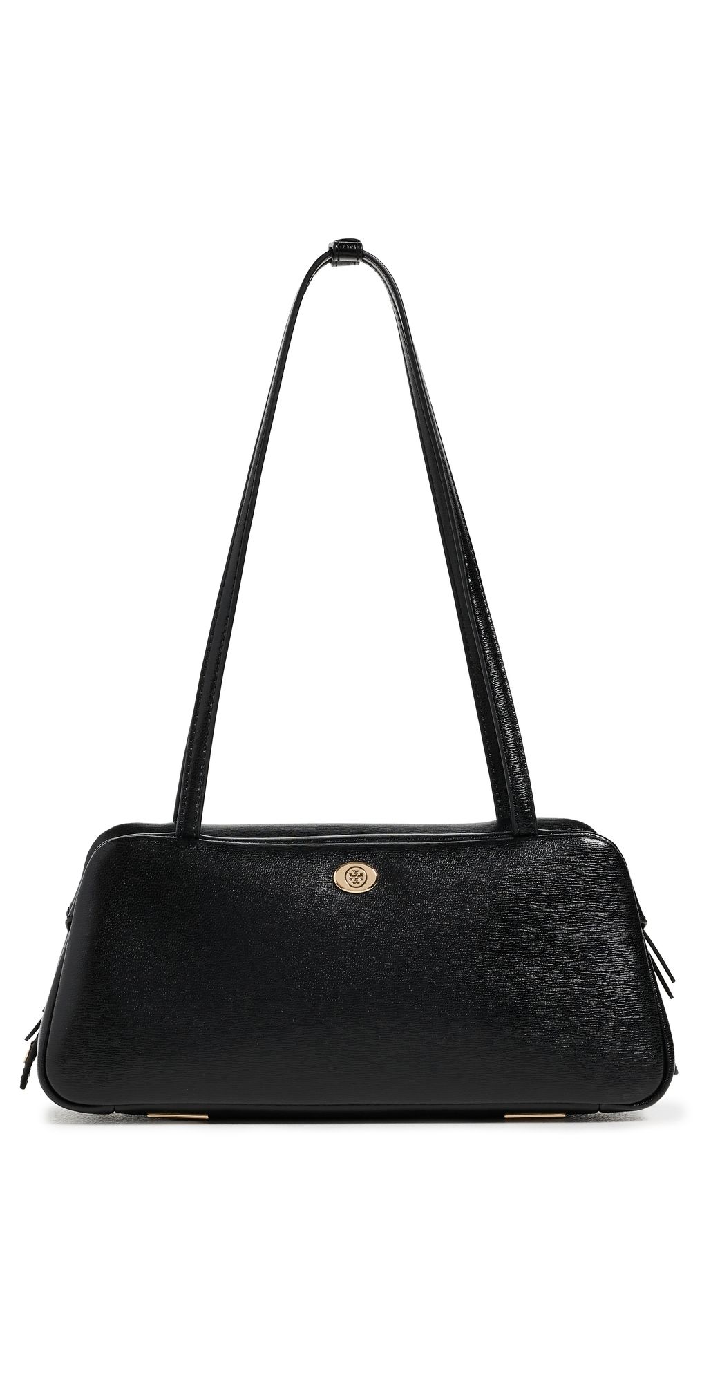 Tory Burch Robinson Leather Shoulder Bag Black One Size