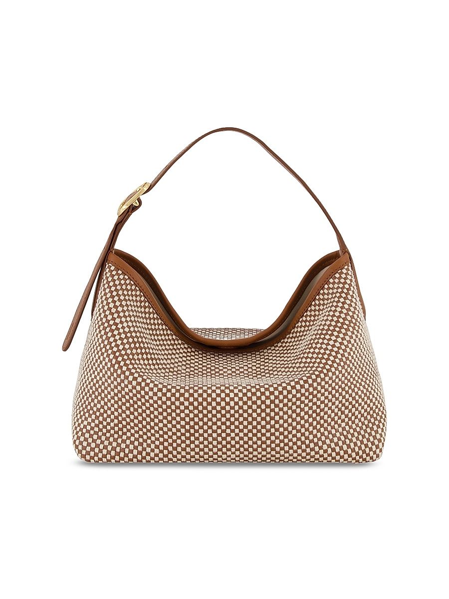 Women's Vivian Woven Leather Hobo Bag - Saddle Milk