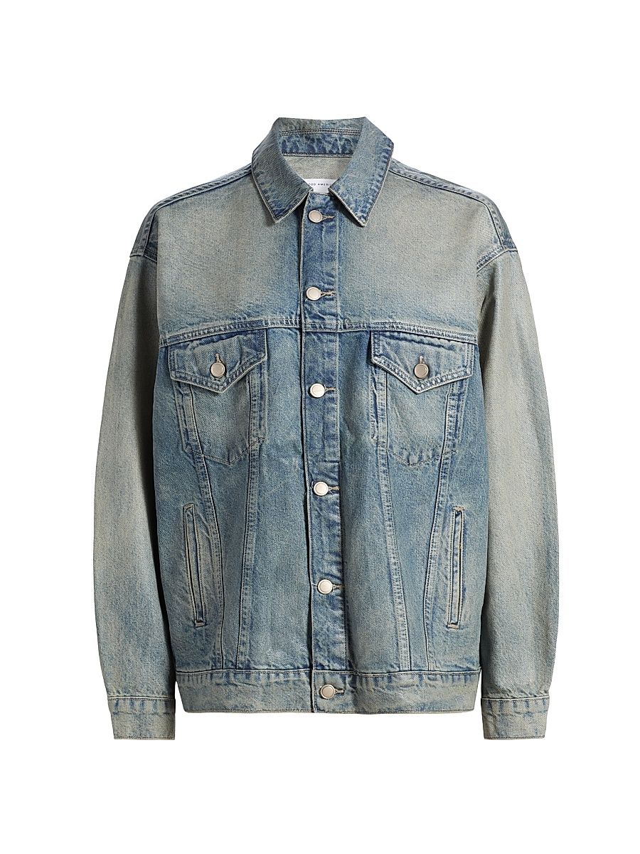 Women's Coated Oversized Denim Jacket - Indigo - Size XS