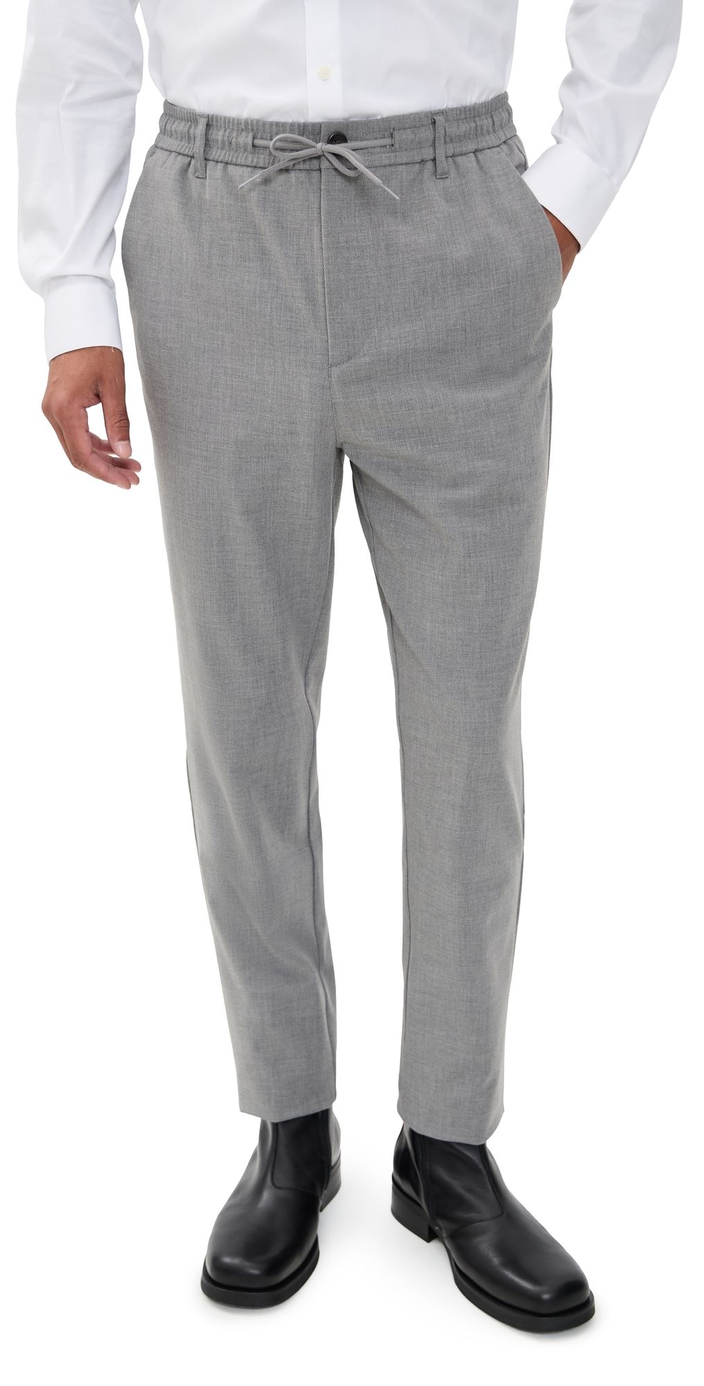 Les Deux Como Tapered Textured Pants Grey Melange 36