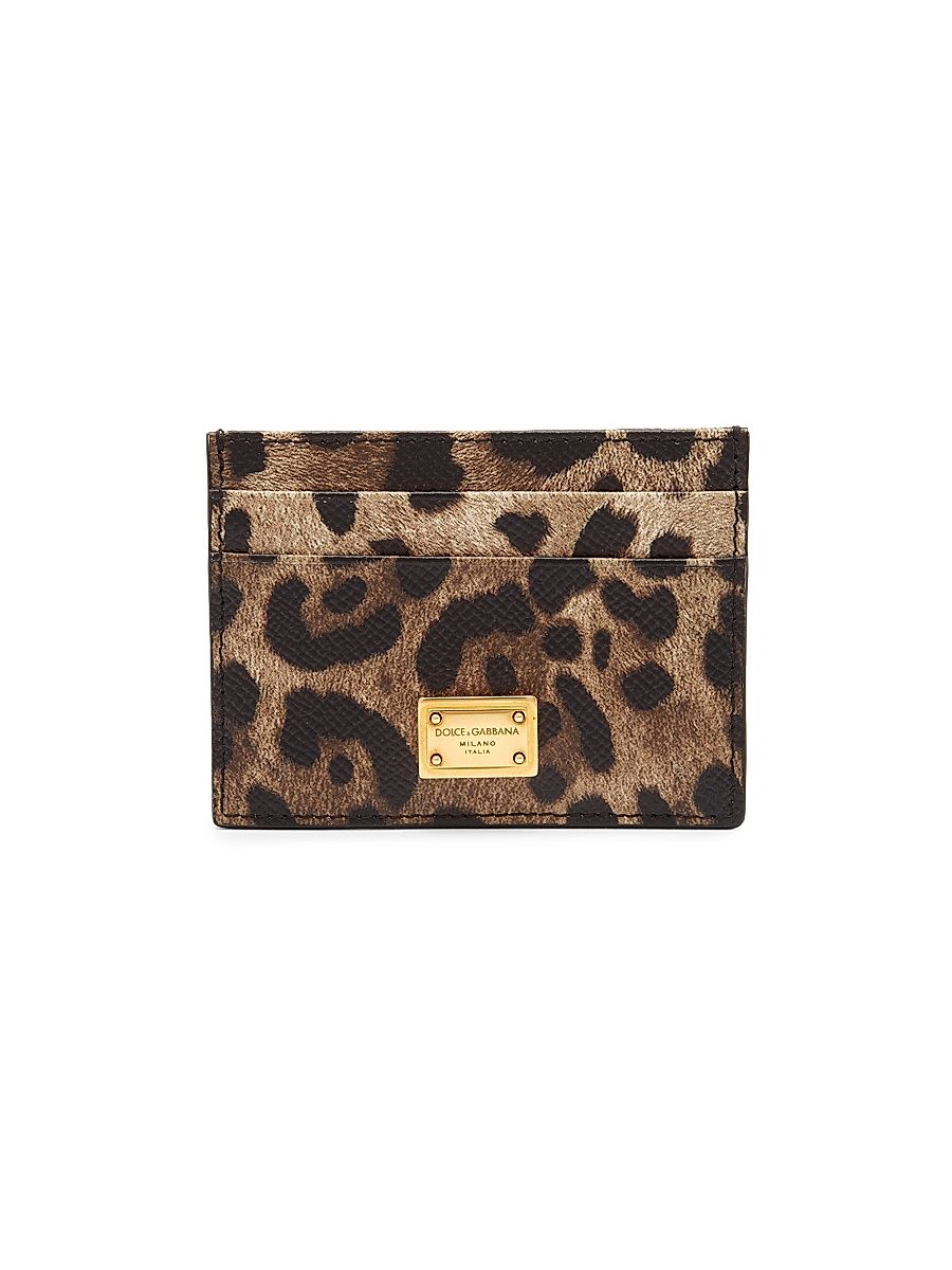 Women's Logo Leopard-Print Leather Card Case - Leo New