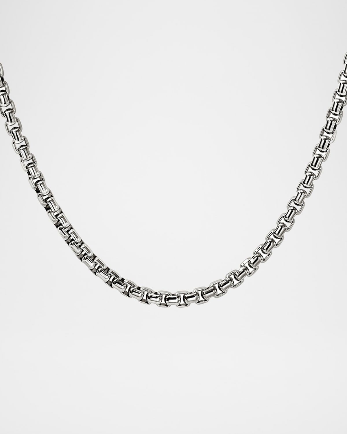 Men & apos;s Sterling Silver Box Chain Necklace, 3.7mm