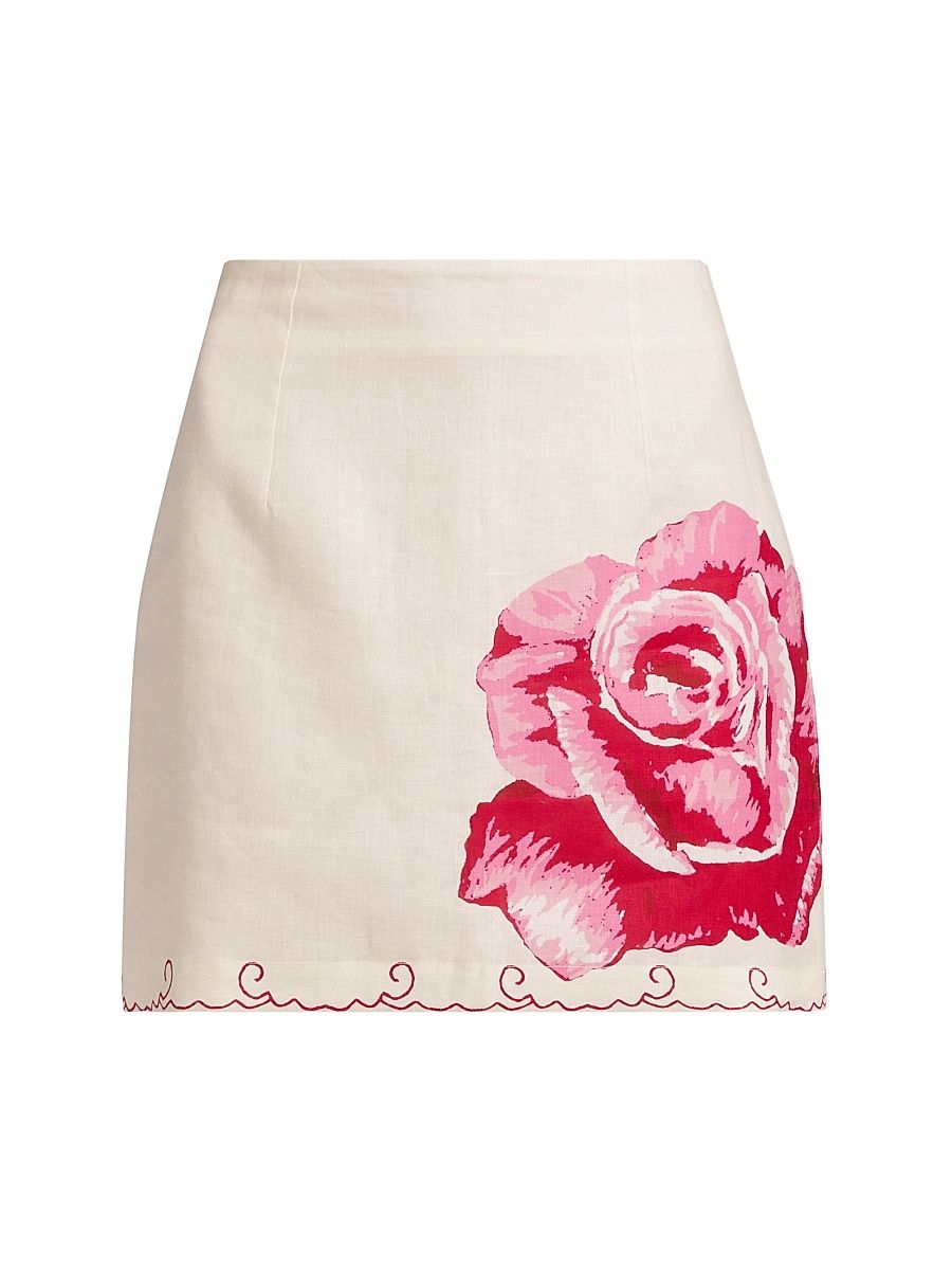 Women's Ula Linen Miniskirt - Antique Rose - Size 8
