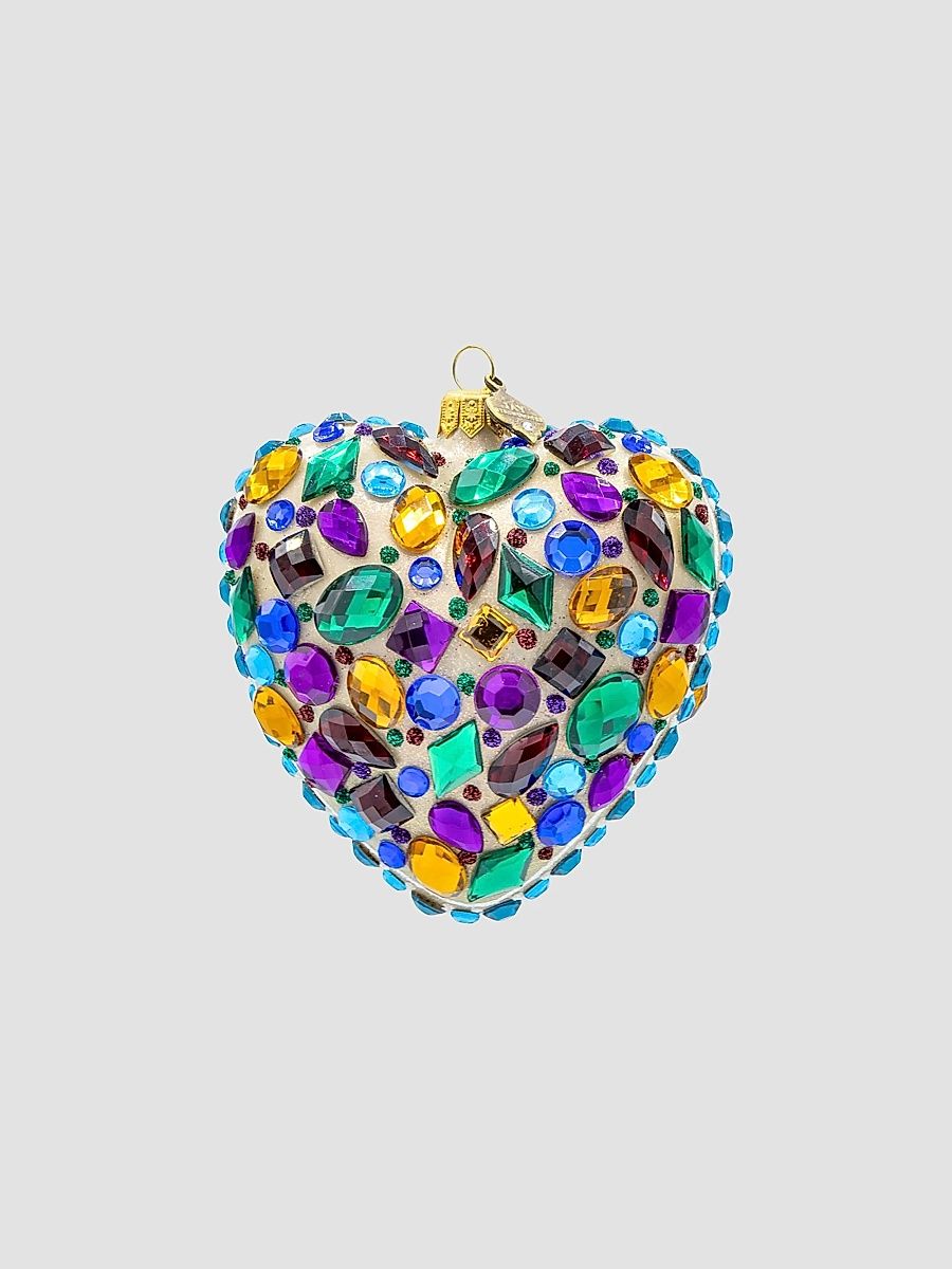 Crystal-Embellished Heart Ornament