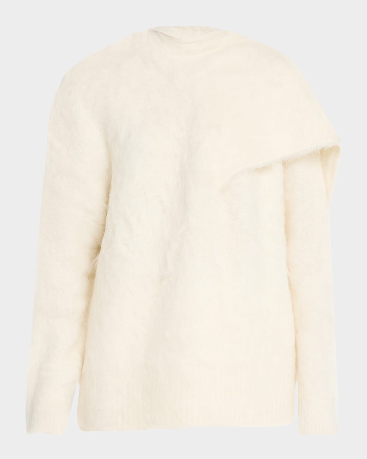 Alpaca Knit Draped Scarf Sweater