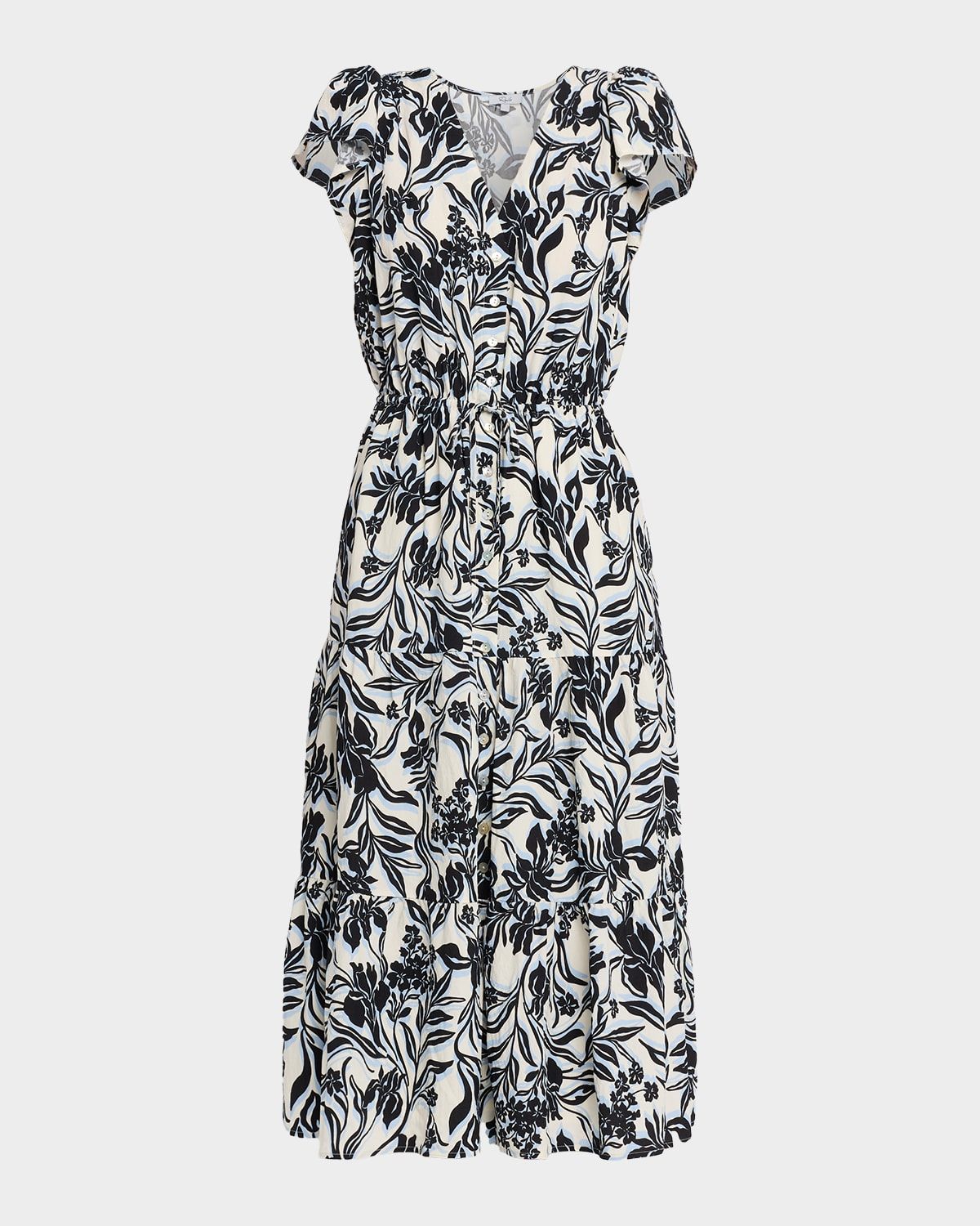 Roza Printed Cotton Poplin Midi Dress